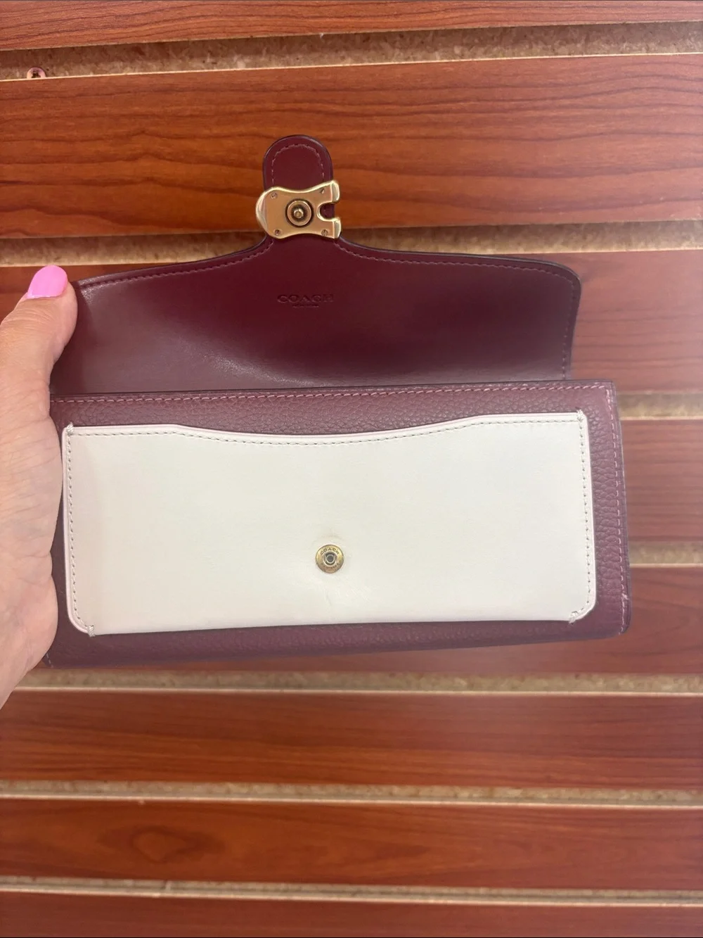 Coach Tabby Long wallet pink/cream/gold toned hardware